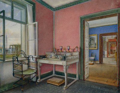 Writing cabinet of the crown princess in the Charlottenhof Palace, Berlin by German School
